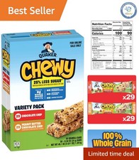 Chocolate Chip  Peanut Butter Granola Bars - 58ct, 25 Less Sugar, No Additives
