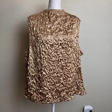 JS Boutique Women's Top L Gold Sequin Sleeveless Back Clasp