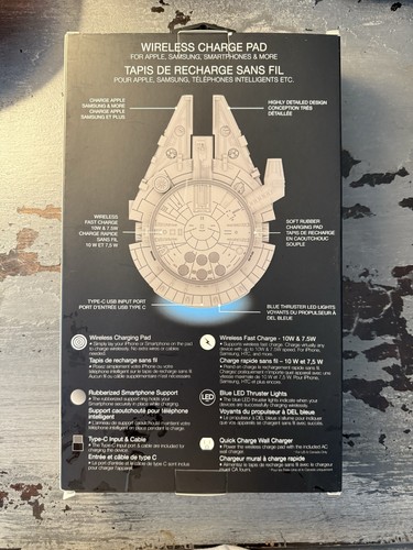 Star Wars Millennium Falcon Wireless Charge Pad For Apple Samsung Brand New NIB - Picture 2 of 4