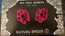 Stoke Tracks Fox Hot Pink Ski Pole Baskets NEW