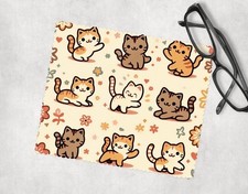 Kawaii Cat Microfiber Cloth Playful Kitten Lens Cleaner 6x7 Inches Soft
