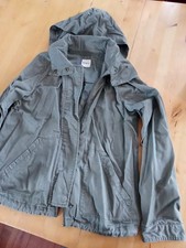 Parka Jacke Damen Gr.S Kapuze Abnehmbar Stickerei Natogrün