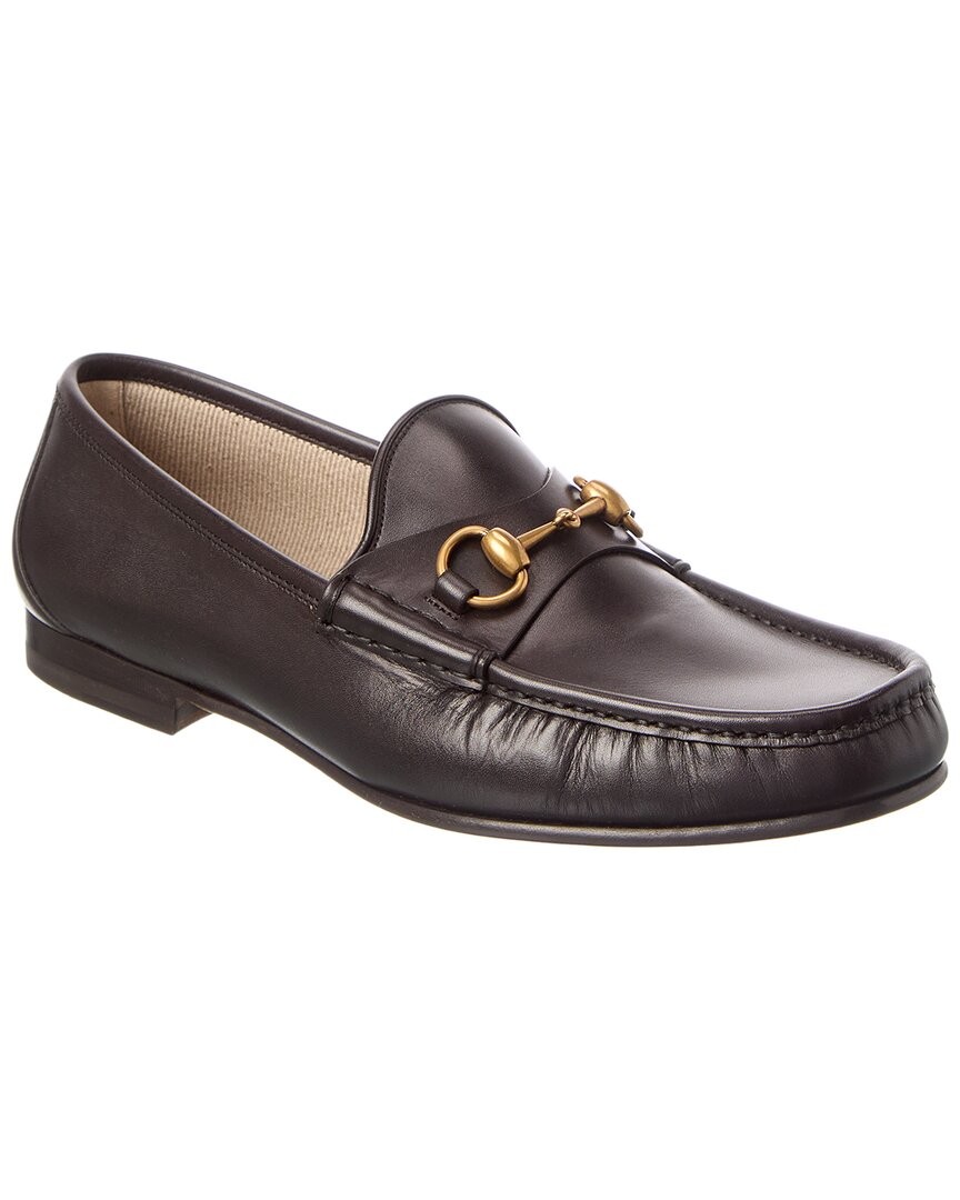 Gucci Horse Bit Driving Loafers Black & Brown Leather Protective Soles Gucci Brown Horsebit Driving Loafers Size 5.5 Womens Style  main image 3