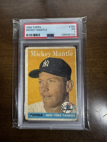 1958 Topps Mickey Mantle #150 PSA 1 Well Centered Vintage Yankees Nice Color