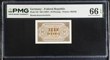 Germany Federal Republic 10 Pfennig ND 1967 P 26 Gem UNC PMG 66 EPQ
