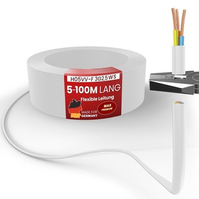 5 - 100m plastic hose cable H05VV-F 3G2.5 Flexible cable Device cable