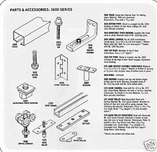 GRANT/HETTICH #1625 FOLDING DOOR JAMB PIVOT HARDWARE, 50 POUND CAPACITY