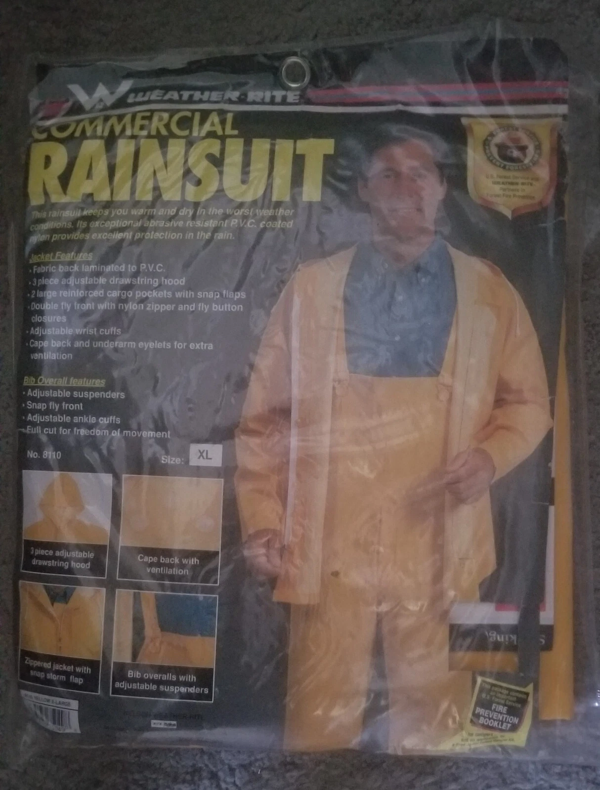 Rainsuit - Weather-Rite Commercial Rainsuit / Yellow / New in Package / Size XL image 5