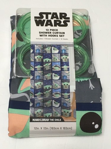 Star Wars Mandalorian 13 Piece Shower Curtain and Hook Set - New - 第 2/2 張圖片