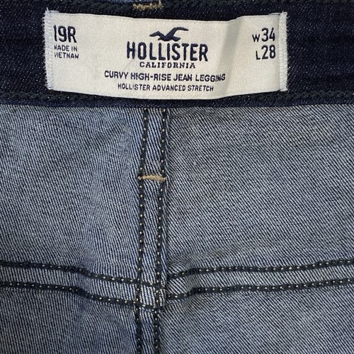 Hollister Womens Denim Jeans Size 19R Blue Curvy High Rise Advanced Stretch - Picture 4 of 9