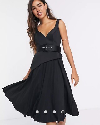 asos design belted pleated tulle cami midi dress ASOS | Dresses | Asos Design Belted Pleated Tulle Cami Midi Dress Nwt Size 4