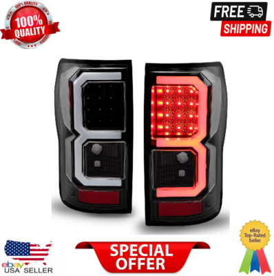 AmeriLite For 2007-2013 Toyota Tundra Pickup Dark Black [Full LED] Dual C-Type Tube Replacement Tail Lights Brake Lamp In | Whizz Tail Light Assemblies - Foto 11