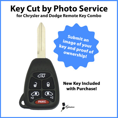Key Cut by Photo Service for Replacement Chrysler Dodge Car Key Combo M3N5WY72XX