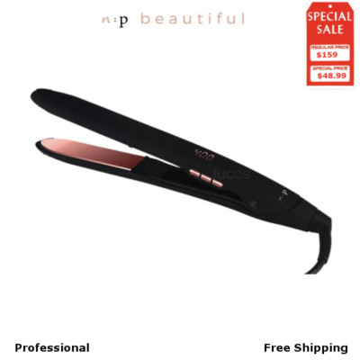 N:P Flat Iron Professional Hair Straightener Salon Slim Curve Ceramic Black