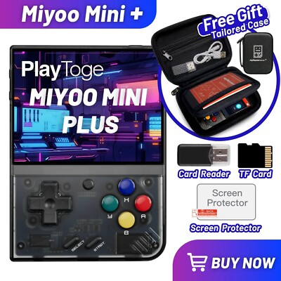 Miyoo Mini Plus Retro handheld Console 128GB OnionOS WiFi Easy Net Play - Black