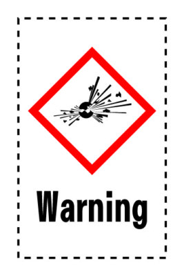 500x GHS Aufkleber Explosiv Warning Explosionsgefährlich PE-Plastik