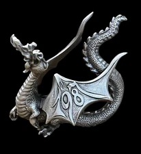 1987 Radcliffe Dragon Pewter Miniature Fire Breathing 3.25” Tall Vintage