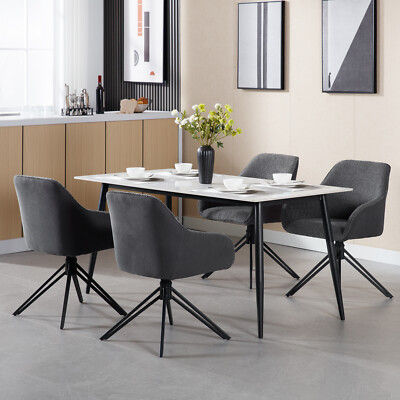 IDEASY Esszimmerstuhl 4er Stuhlset mit Samtbezug und Metallbeinen, Drehstuhl, mit Lordosenstütze, 360° drehbar, für Esszimmer, Office & Wohnbereich IDEASY Esszimmerstuhl 4er Stuhlset mit Samtbezug und Metallbeinen, Drehstuhl, mit Lordosenstütze, 360° drehbar, für Esszimmer, Office & Wohnbereich