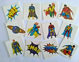 24 TEMPORARY SUPER HERO TATTOOS Kids Boys Child Novelty Party Loot Bag Fillers