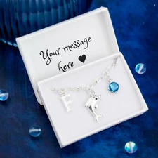 Dolphin Charm Bracelet, Personalised Gift, Ocean Jewellery, Womens Animal Gifts 
