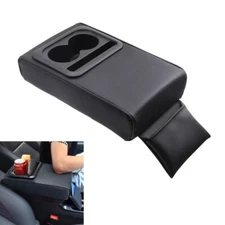 1x Car Armrest Box Cushion Pad Auto Center Console Cover With Cup Holder Storage