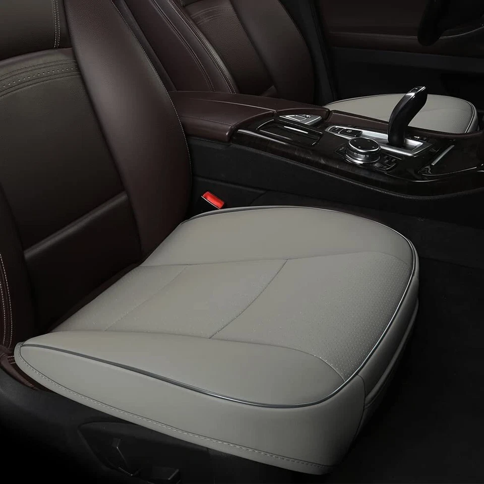 2PCS Car Front Seat Cover PU Leather Pad Breathable Mat Cushion Full Surround - Image 4 of 4