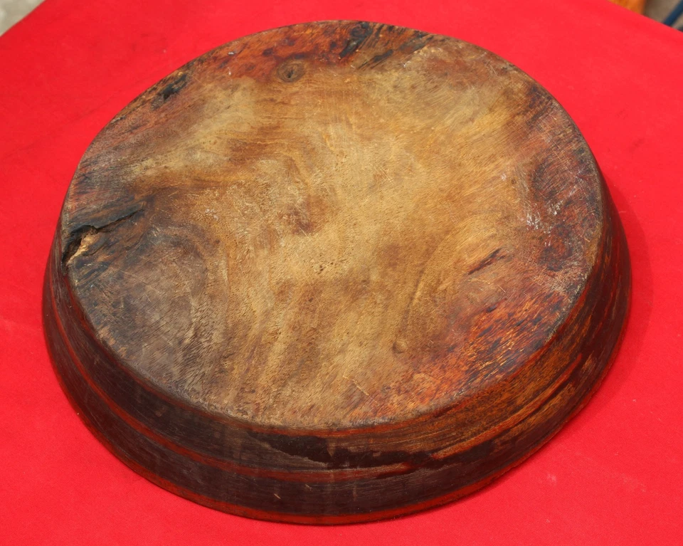1920s Vintage Primitive Handmade Wooden Salad Plate Decorative Collectible W717 - Image 3 of 4