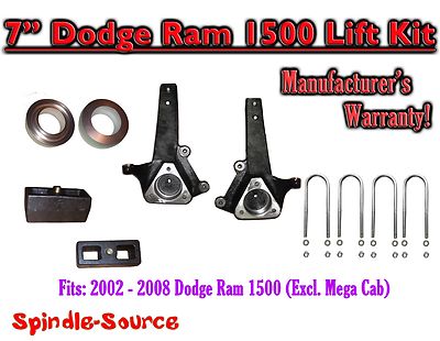 7'' Front 3'' Rear Spindle Coil Block Lift Kit FOR 02 - 08 Dodge Ram 1500 2WD