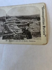 Vintage Bethshan & Hill of Moreh Palestine Stereoview Card