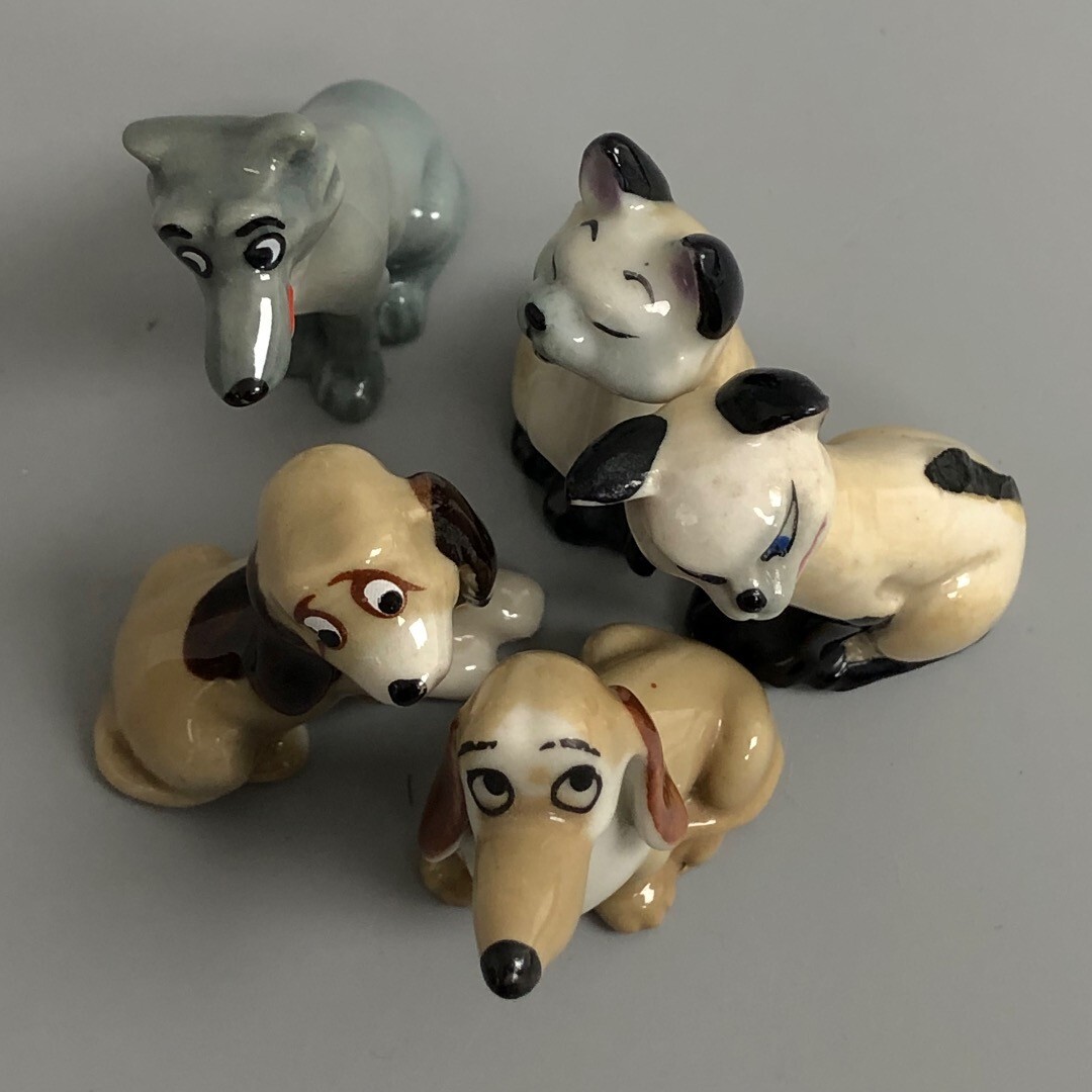 Wade Walt Disney Hatbox Lady and the Tramp Whimsies Ornaments x5