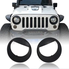 Accessories Headlight Bezels Cover Trim for 2007-17 Jeep JK Wrangler & Unlimited