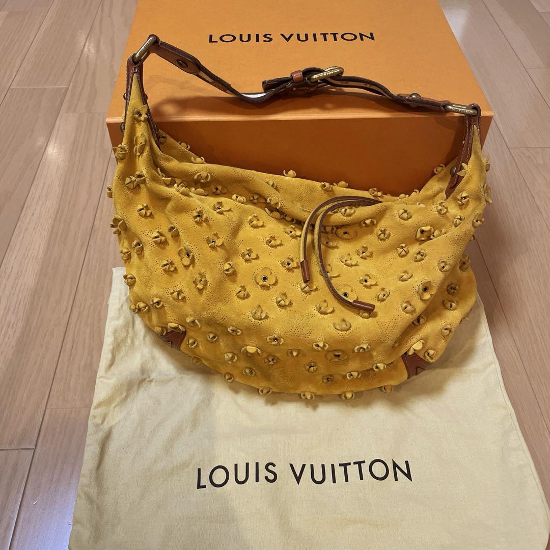 LOUIS VUITTON Onata Fleur GM Bag Suede Yellow Rare 240823T | eBay