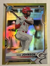 IVAN JOHNSON 2021 Topps 1st Bowman Chrome GOLD /50 BCP-149 Reds