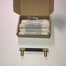 MFYS Pack Of 5 Leather Handle For Cabinet 4” Hole To Hole