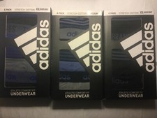 Adidas 4 Pack Boxer Brief Comfort Fit Stretch Cotton Black Gray Blue New Tags