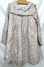 240185 Niñas 4-5 Años CONFITURE Gabriella Rosa Floral L/S Tejido Algodón Vestido EC