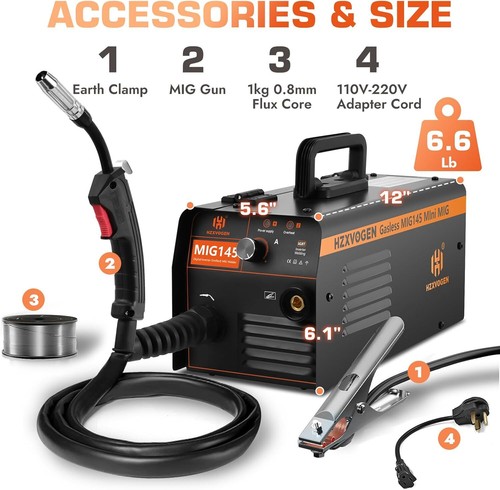 Mini Gasless MIG Welding Machine 140A 220V Portable MIG Welder & Helmet UK Plug - Picture 7 of 17