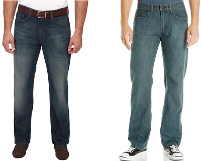 Levis 559 Relaxed Straight Jeans Mens Mid-Rise Zip Fly Medium Wash Blue Denim