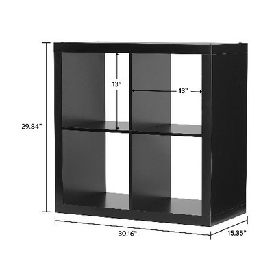 Better Homes & Gardens 4 Cube Storage Organizer, Solid Black