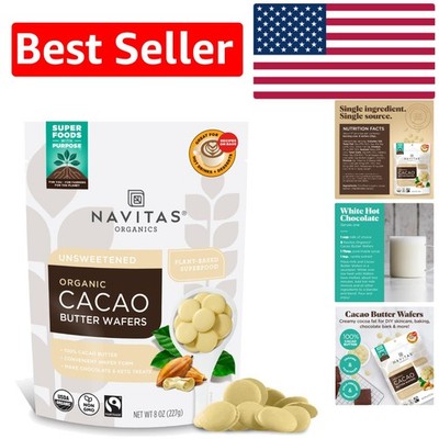 8oz Organic Cacao Butter Wafers - Pure, , Ideal for Baking & Skincare