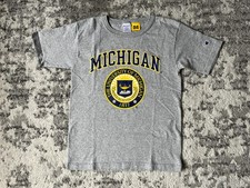 Champion T1011 Heavyweight Gray Grey T-Shirt Michigan Made in USA Small