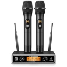 Professional Metal Karaoke Microphone Set with Receiver, Perfect for Events