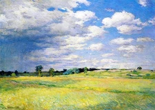 Impressionist Landscape Wall Art Poster - Bright Summer Sky Home Decor