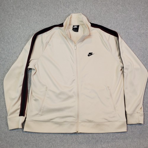 Nike N98 Tribute Track Jacket Size 2XL Ivory Black Burgundy AR2244-272 Full Zip - Foto 2 di 14