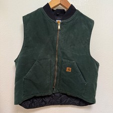 Vintage 2005 Carhartt Arctic Quilt Lined V02 Duck Vest Spruce Green Men 2XL