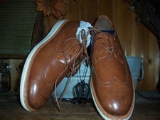 GEORGE MENS OXFORD WING TIP DRESS FORMAL SHOES BROWN SIZE 10 BUSINESS CASUAL NEW