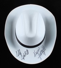 Jeff & Karen Jarrett Signed Prop Ring Hat W/ JSA COA AEW TNA WWE WCW