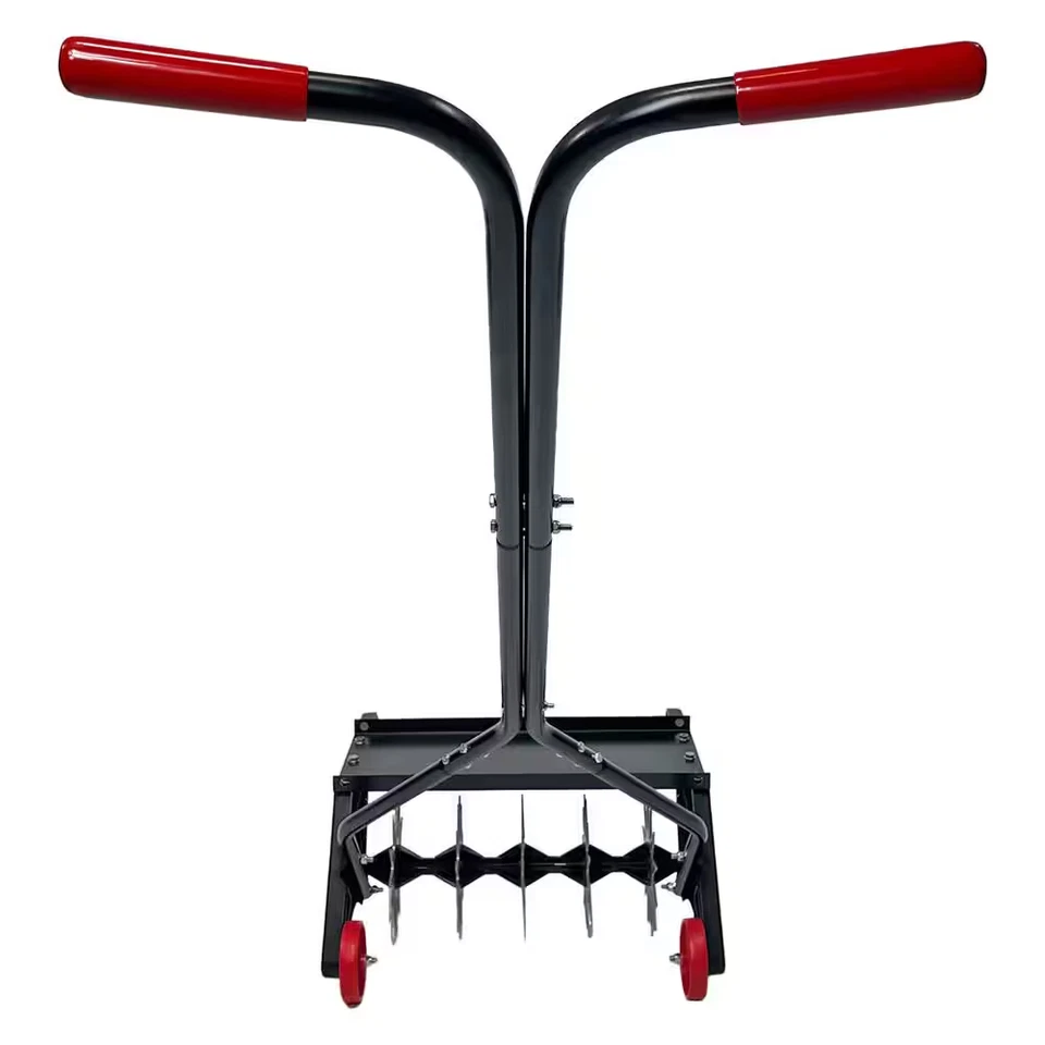 Brinly 18 pulgadas Aireador Push Spike con dientes de acero 3D y bandeja de pesas Foto 4 de 4