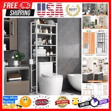 Over-The-Toilet Storage Rack, 4-Tier Bathroom Organizer Shelf Over Toilet wit...