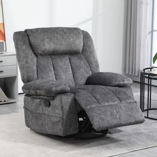 Recliner Chair Swivel Rocker Chair for Nursery Charcoal Gray